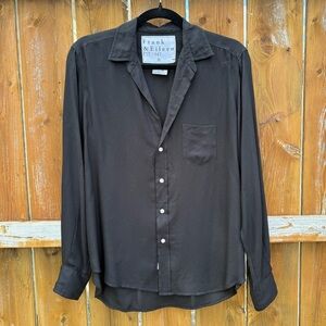 Frank & Eileen Quiet Luxury Black Relaxed Button-Up Shirt